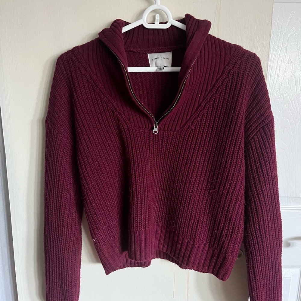 Cropped purple sweater